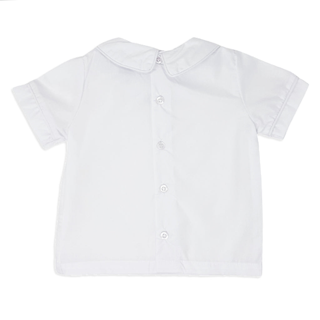 Boys Short Sleeve Peter Pan Collar Shirt