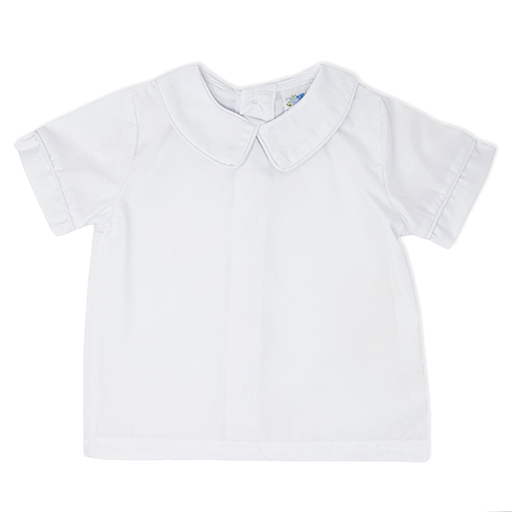 Boys Short Sleeve Peter Pan Collar Shirt