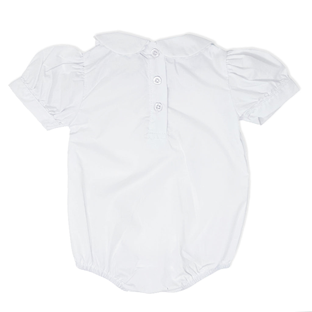 Girls Short Sleeve Peter Pan Collar Bodysuit