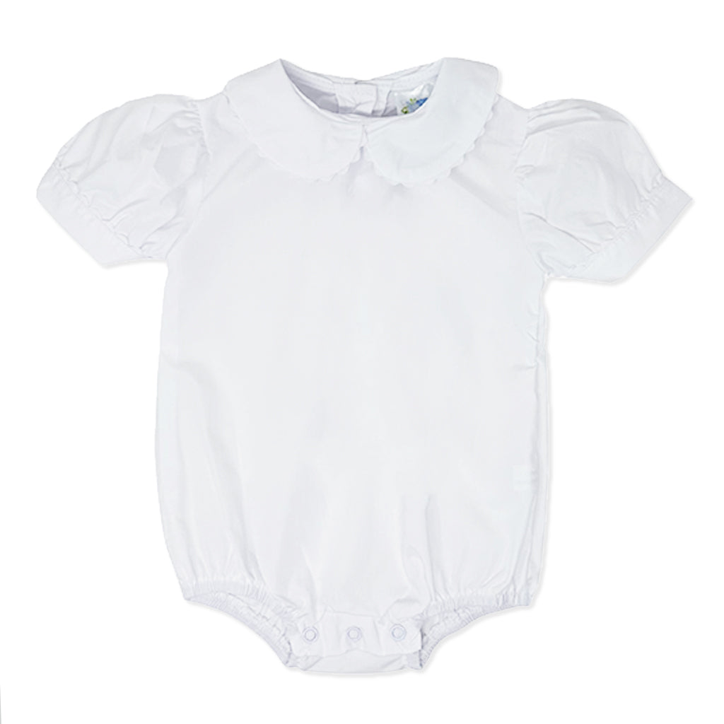 Girls Short Sleeve Peter Pan Collar Bodysuit