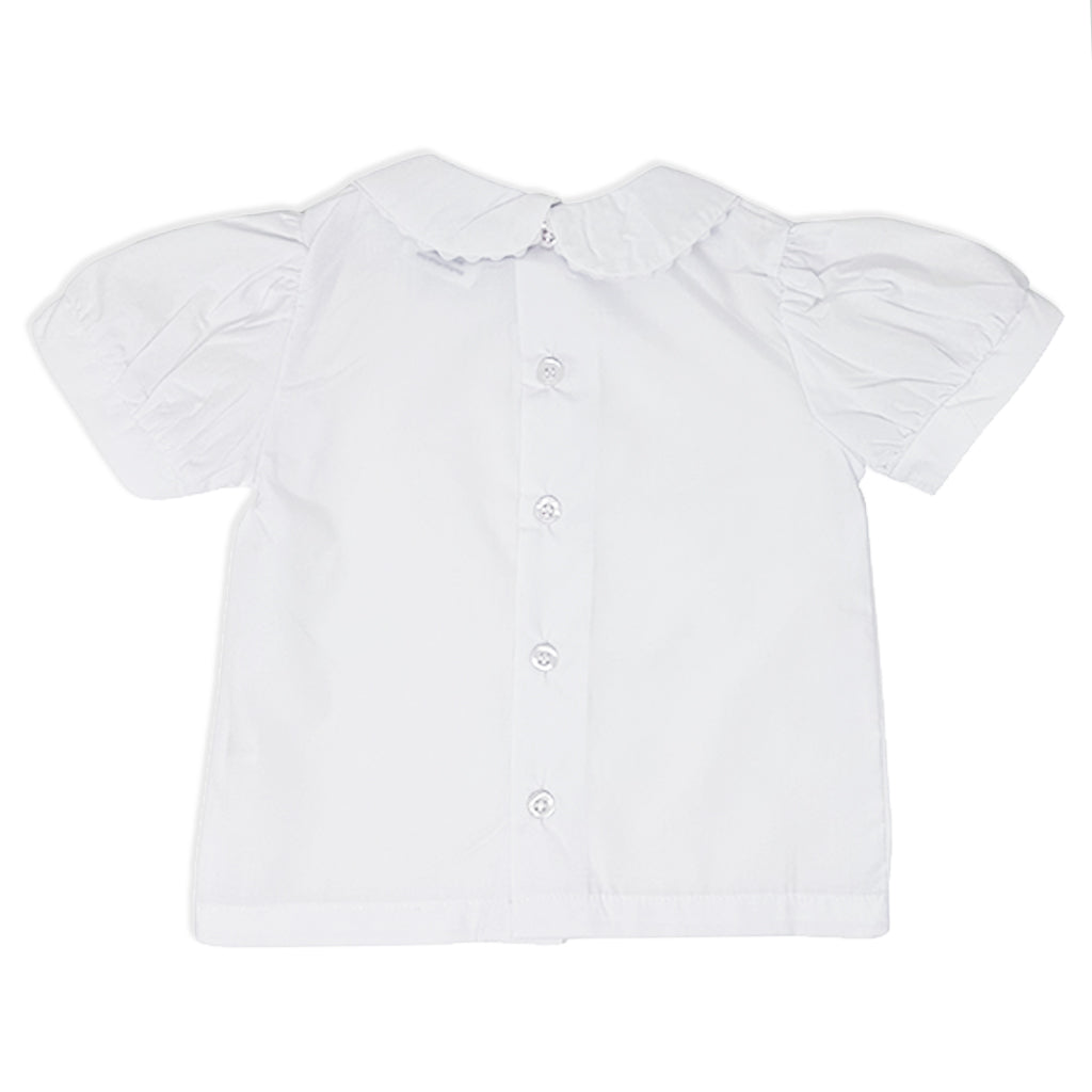 Girls Short Sleeve Peter Pan Collar Shirt