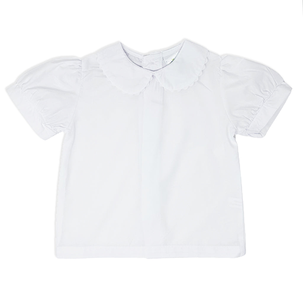 Girls Short Sleeve Peter Pan Collar Shirt