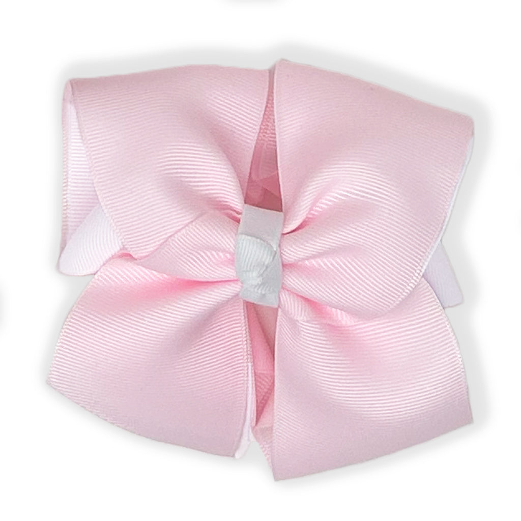 Pink & White Double Layer Bow (White Knot)