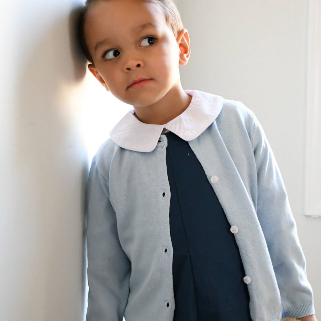 Boys Long Sleeve Peter Pan Collar Shirt