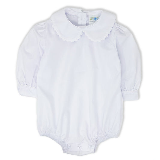 Girls Long Sleeve Peter Pan Collar Bodysuit