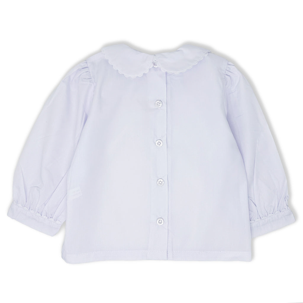 Girls Long Sleeve Peter Pan Collar Shirt