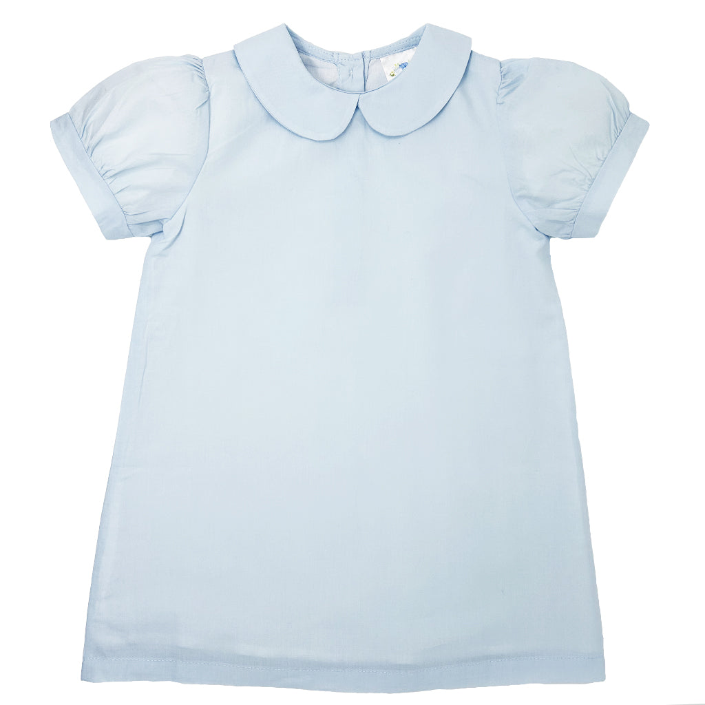 Girls Light Blue Dress Monogram Blanks