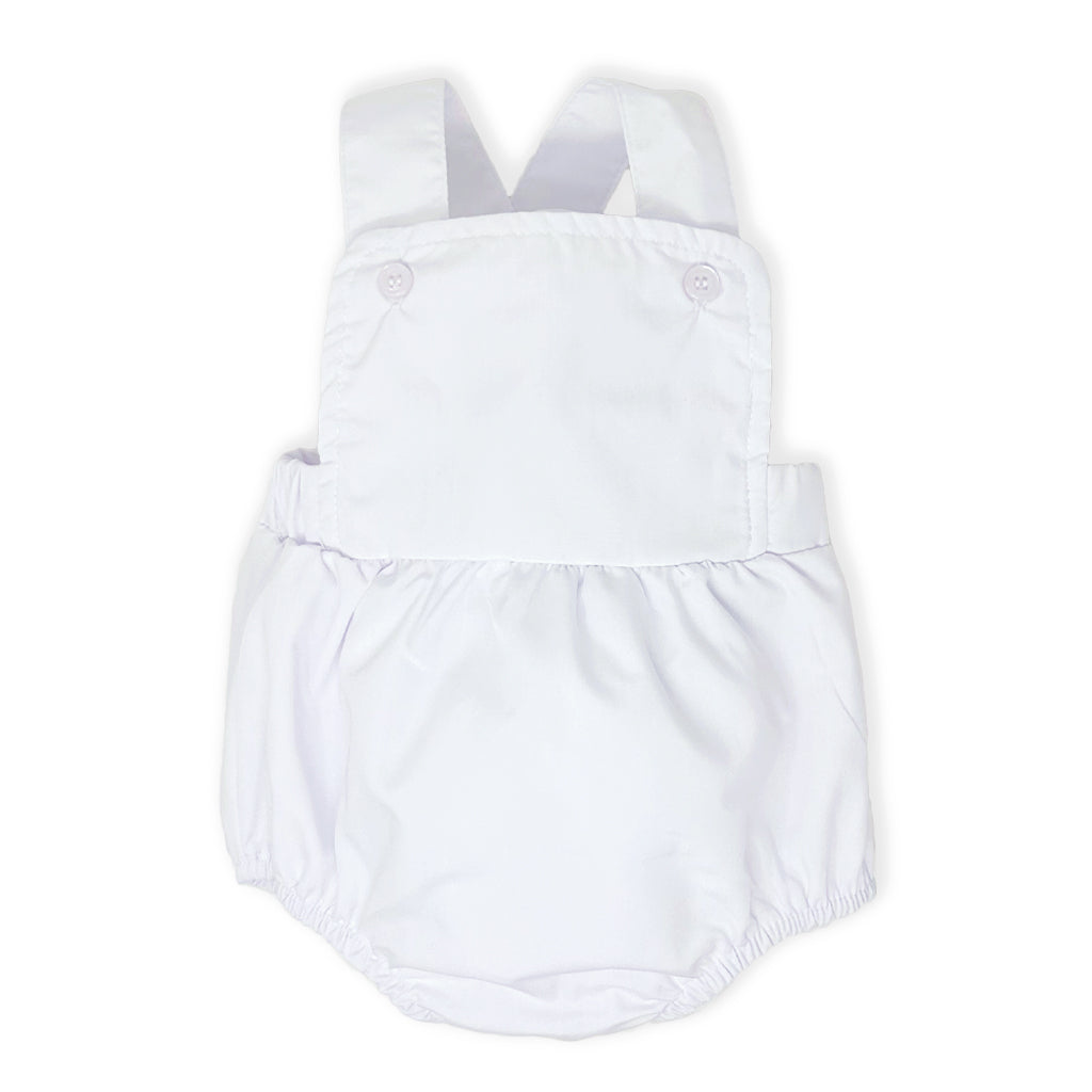 Boys White Sunsuit Embroidery Blank